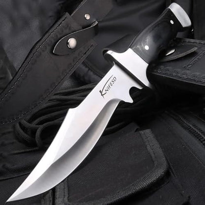 Omesio Fixed Blade Knives with Sheath Hunting Knife Bushcraft Knives Skinning Knife Deer Hunting Knives, Full Tang Big Camping Outdoor (B-Red)