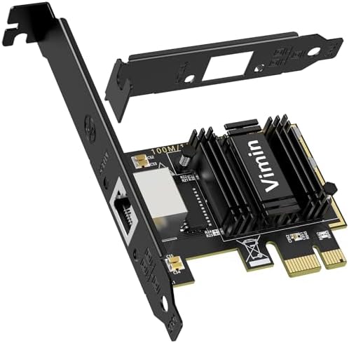 10G PCI-E Network Card with 10Gbps Dual RJ45 Ports, Intel X540-T2 Conrtoller, VIMIN 10Gb Ethernet Adapter Card Compatible with PCI Express X8, X16, Support Windows/Windows Server/Linux/VMware