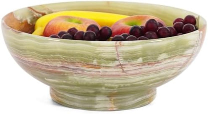 Handmade Marble Fruit Bowl | Decorative Serving Bowl | Kitchen Countertop Bowl | Round Fruit Bowl | Home Décor Bowl - PuriLite