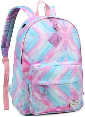 School Backpack, Kasqo 15.6 Inch Classic Lightweight Water-Resistant Backpack for Men Women Teens Girls Boys Kids to School, College, Travel, Work, Black