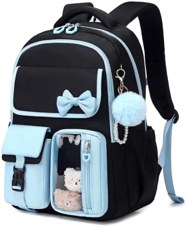 Girls Backpack, School Backpack for Girls, Cute Bow Kids Bookbag for Grils Children Teens for Elementary