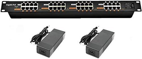 Purilite Select 8-Port Gigabit PoE Injector with 48V Power Supply – 60W Total Output for IP Phones, Cameras & Access Points