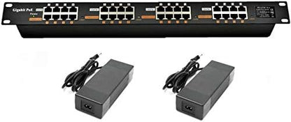 Purilite Select 8-Port Gigabit PoE Injector with 48V Power Supply – 60W Total Output for IP Phones, Cameras & Access Points