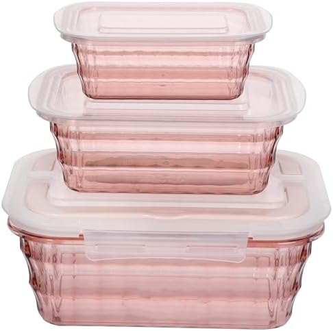 Taiuloo Set of 3 Food Storage Containers with Lids & Handle, BPA Free Plastic Meal Prep & Salad Bowl Containers To Go for Lunch, Salad Serving Bowls for Snack, Fruit, Veggie, Green