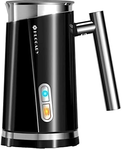 Huogary Milk Frother, Milk Steamer for Milk Foam & Hot Milk(4.5oz/10.5oz), Electric Milk Frother and Warmer for Homemade Coffee, 120V (Black)