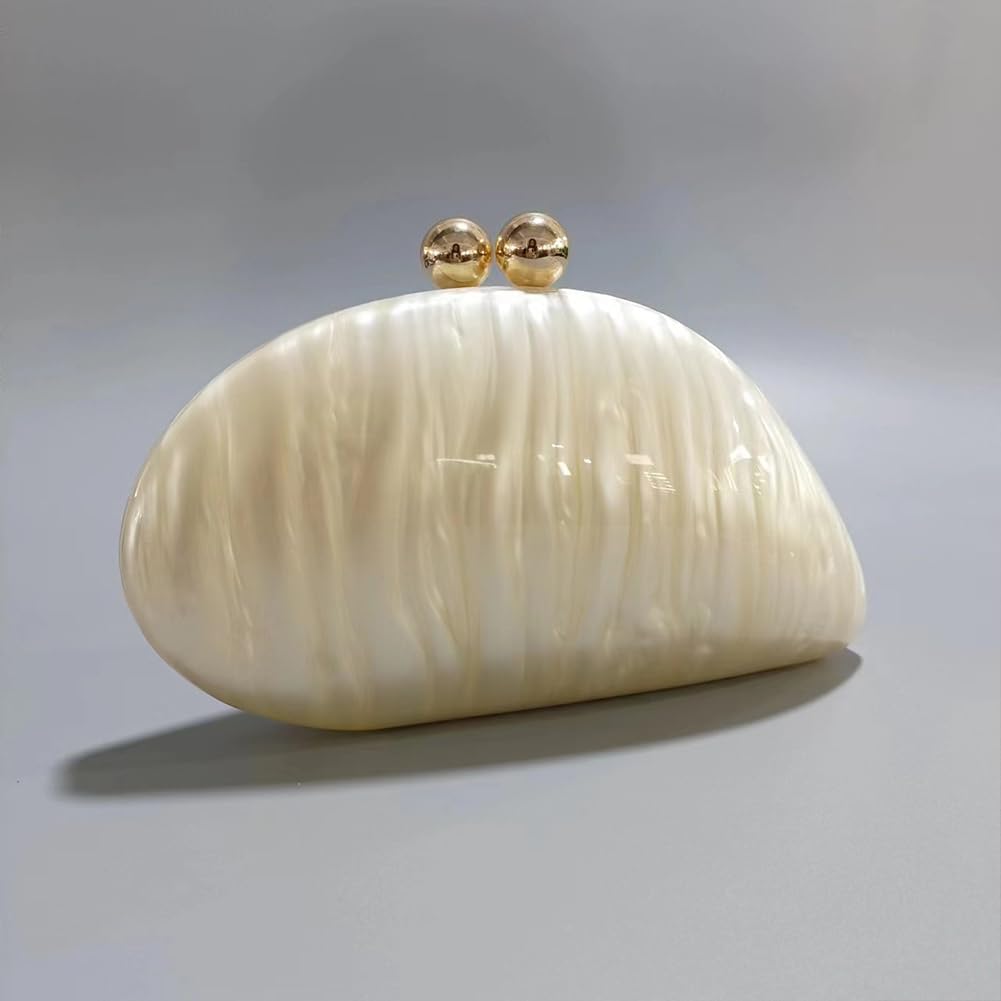 AZURAOKEY Sparkly Acrylic Evening Seashell Clutch Purse for Women Acrylic Evening Clutch Bag for Wedding Cocktail Party