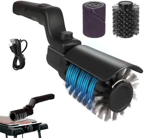 Upgraded Electric Brush,Rechargeable Cordless Grill Cleaning Brush,Stainless Steel Head,3 Speeds,90 Minutes Run Time