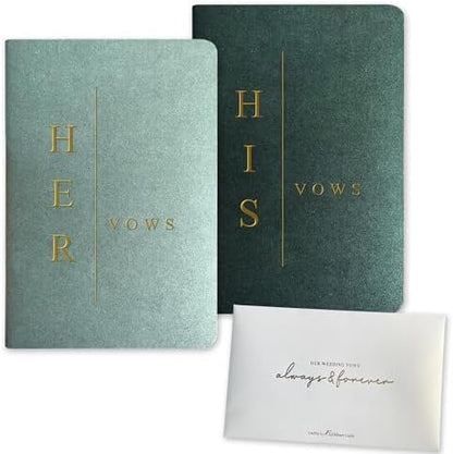 WeddingGiftsWedding Vow Books His and Hers Soft Touch Gold Foil Engraving Vow Books Wedding Essentials Wedding Accessories(TR-HH-Black)