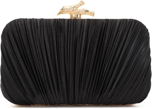 Clutch Purses for Women Evening Bag Pleated Clutch Bag with Chain Party Purses Handbag for Cocktail/Prom/Party/Wedding/Formal