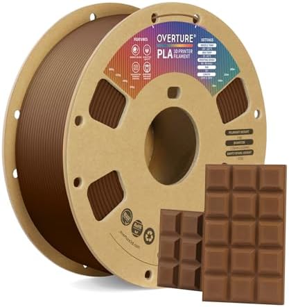 OVERTURE PLA Filament 1.75mm PLA 3D Printer Filament, 1kg Cardboard Spool (2.2lbs), Dimensional Accuracy +/- 0.02mm, Fit Most FDM Printer (Black 1-Pack)