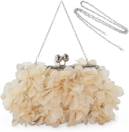 JAMBHALA Clutch Evening Handbags Floral Appliques Small Clutch Purses for Women