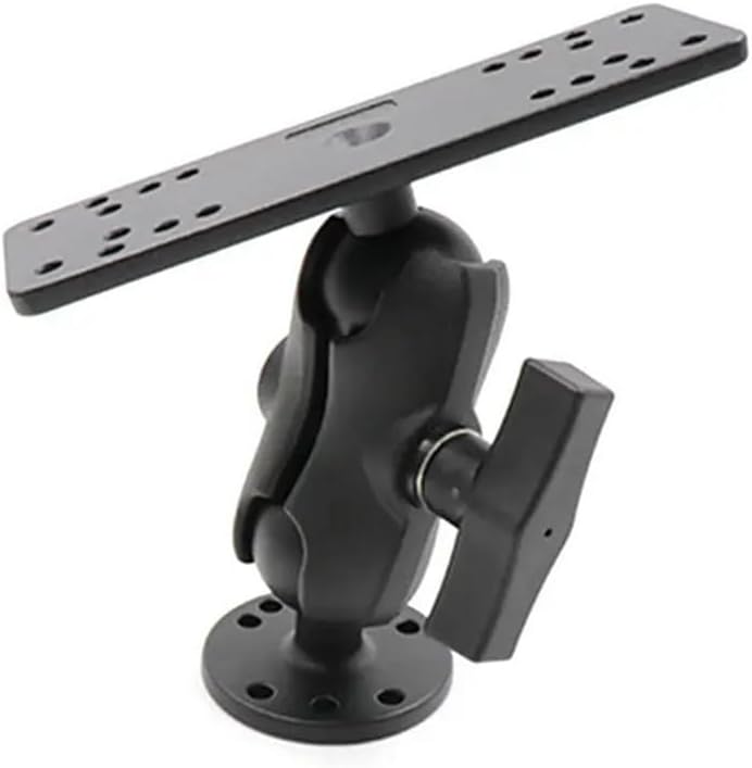 Strg Kayak Fish Finder Mount with 1.5" C Size Ball Rectangular Plate and Round Base, 3.75" Medium Arm Fish Finder Mount Boat Marine Electronic Mounts for Garmin, Lowrance and More Fish Finders