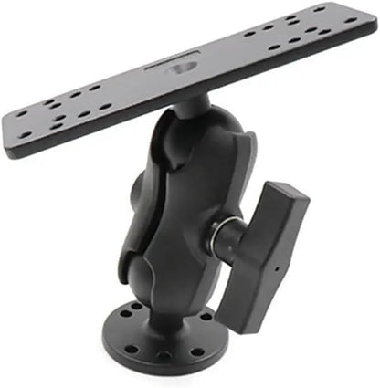 Strg Kayak Fish Finder Mount with 1.5" C Size Ball Rectangular Plate and Round Base, 3.75" Medium Arm Fish Finder Mount Boat Marine Electronic Mounts for Garmin, Lowrance and More Fish Finders