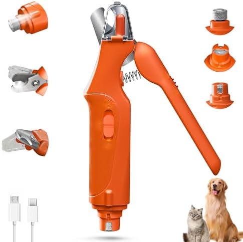 CATPICK 2-in-1 Cat Nail Clippers & Dog Nail Clippers Trimmers for Large Medium Small Dogs Cats Claw Trimmer Quick Sensor and Safety Guard USB Rechargeable with 2 LED Lights Dogs Nail Trimmer