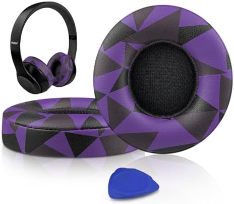 SoloWIT® Ear Pads Cushions Replacement, Earpads for Beats Solo 2 & Solo 3 Wireless On-Ear Headphones with Soft Protein Leather, Stronger Adhesive, Noise Isolation Memory Foam - White
