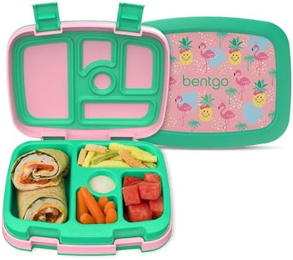 Bentgo Kids Prints (Unicorn) - Leak-Proof, 5-Compartment Bento-Style Kids Lunch Box - Ideal Portion Sizes for Ages 3 to 7 - BPA-Free and Food-Safe Materials
