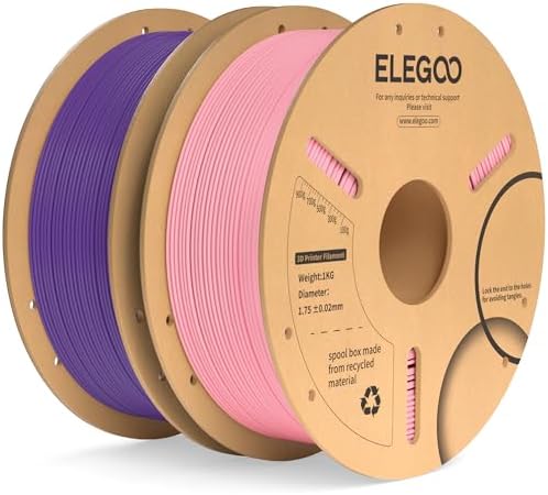 ELEGOO PLA+ Filament 1.75mm Black 4KG, PLA Plus 3D Printer Filament, Dimensional Accuracy +/- 0.02 mm, Tough & High Strength, Fit for Most FDM Printers(1KG/Spool, 2.2 lbs)