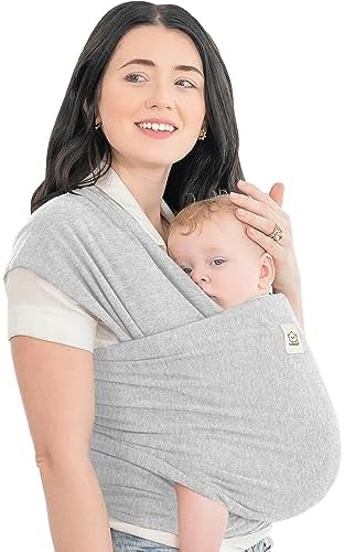 KeaBabies Baby Wrap Carrier - All in 1 Original Baby Carrier Newborn To Toddler Sling, Easy to Wear, Hands Free Bonding, Lightweight, Breathable Infant Wraps (Trendy Black)