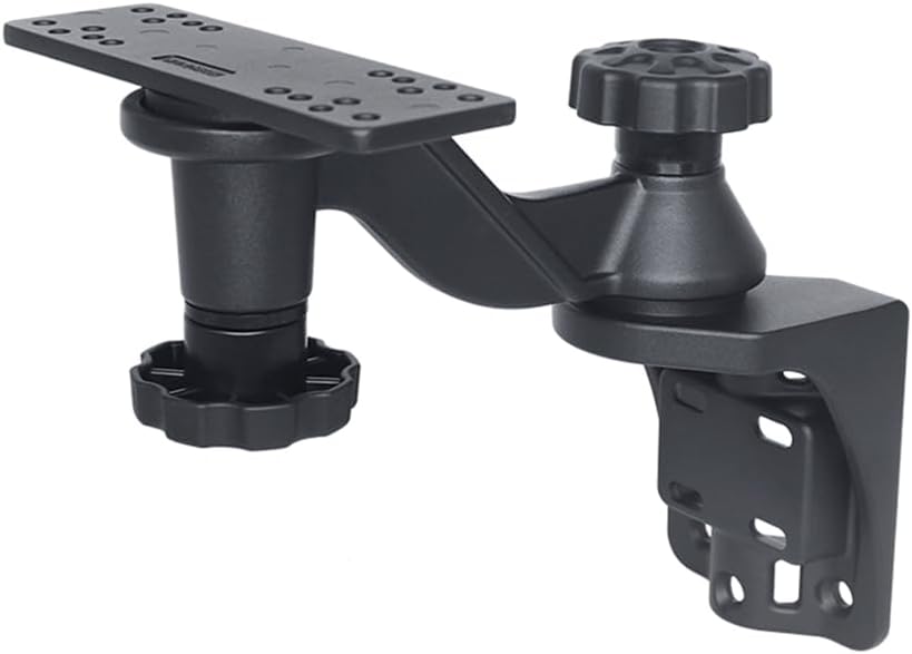 Strg Kayak Fish Finder Mount, 8.74" Long Arm Aluminum Fish Finder Swing Mount Boat Marine Electronics Mounts Compatible with Garmin Lowrance Humminbird and More Fish Finders