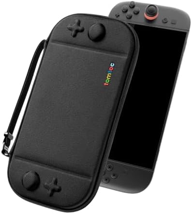 tomtoc Slim Carrying Case for Nintendo Switch 2 Model 2025, Odorless Felt Protective Hard Shell with 12 Game Card Slots, Portable Travel Storage Case with Original Patent and Military Grade Protection