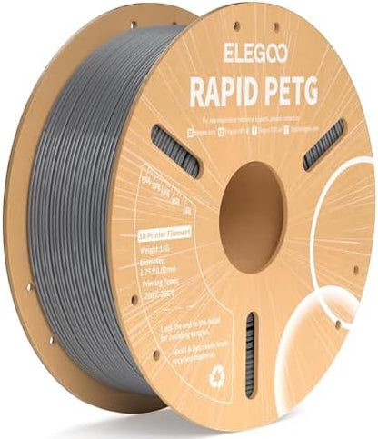 ELEGOO Rapid PETG Filament 1.75mm Black 1KG, 3D Printer Filament Max 600 mm/s High Speed Printing, Dimensional Accuracy +/- 0.02 mm Fit Most FDM Printer 1kg Cardboard Spool