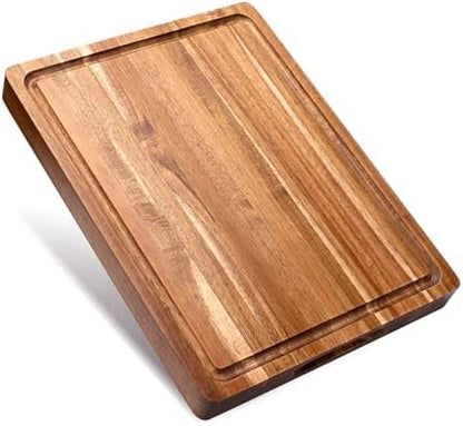Bamboo Cutting Board Set of 3, Cutting Boards for Kitchen with Juice Groove, Bamboo Chopping Board Set, Serving Board Set for Meat, Fruit Vegetable and Cheese
