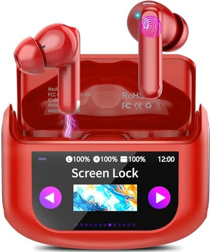 Wireless Earbuds, Bluetooth 5.4 Ear Buds with Multifunctional Touch Screen, 48H HiFi Stereo Headphones, ANC/ENC Noise Cancelling Mic, IPX7 Bluetooth Earbuds with 5 EQ Modes, in Ear Earphones, Black