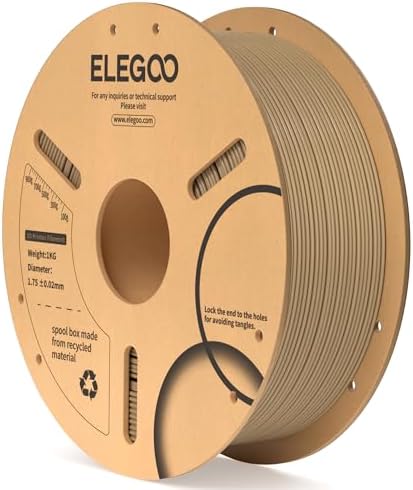 ELEGOO PLA Filament 1.75mm Black 1KG,3D Printer Filament Dimensional Accuracy +/- 0.02mm,1kg Cardboard Spool(2.2lbs) 3D Printing Filament Fits for Most FDM 3D Printers