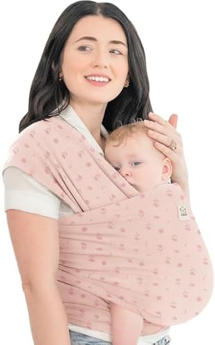 KeaBabies Baby Wrap Carrier - All in 1 Original Baby Carrier Newborn To Toddler Sling, Easy to Wear, Hands Free Bonding, Lightweight, Breathable Infant Wraps (Trendy Black)