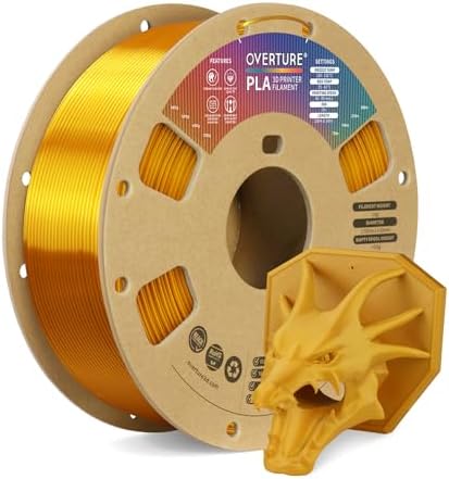 OVERTURE PLA Filament 1.75mm PLA 3D Printer Filament, 1kg Cardboard Spool (2.2lbs), Dimensional Accuracy +/- 0.02mm, Fit Most FDM Printer (Black 1-Pack)