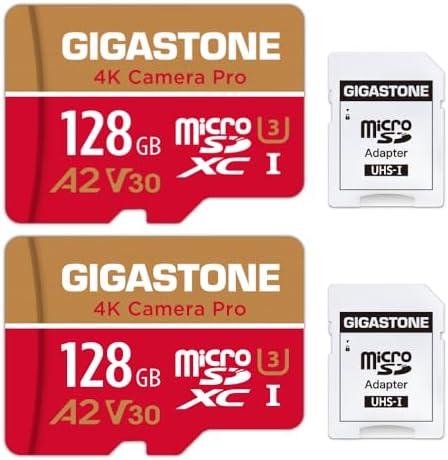[5-Yrs Free Data Recovery] GIGASTONE 512GB Micro SD Card, 4K Camera Pro, A2 V30 for Smartphone, Gopro, Action Cams, 4K UHD Video Recording, R/W up to 150/120 MB/s, UHS-I U3 C10 Class 10 with Adapter