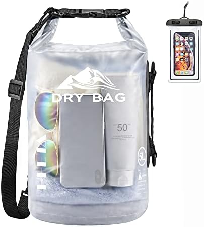 HEETA Dry Bag Waterproof for Women Men, 5L/10L/20L/30L/40L Roll Top Lightweight Dry Storage Bag Backpack with Phone Case for Travel Swimming Boating Kayaking Paddle Board Camping Beach Accessories