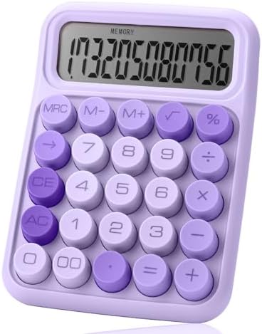 Mr. Pen- Mechanical Switch Calculator, 12 Digits, Large LCD Display, Orange With Big Buttons, Desktop, Cute and Aesthetic Design