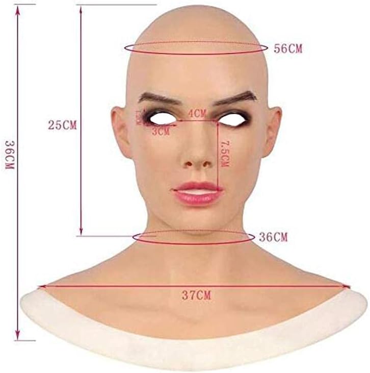 Freshwater Female Full Head Human Latex Mask , Women Mask Halloween Costume Cosplay Party Fancy Dress