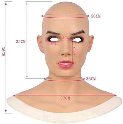 Freshwater Female Full Head Human Latex Mask , Women Mask Halloween Costume Cosplay Party Fancy Dress