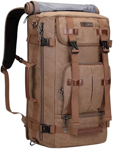 WITZMAN Canvas Backpack Vintage Travel Backpack Large Laptop Bags Convertible Shoulder Rucksack