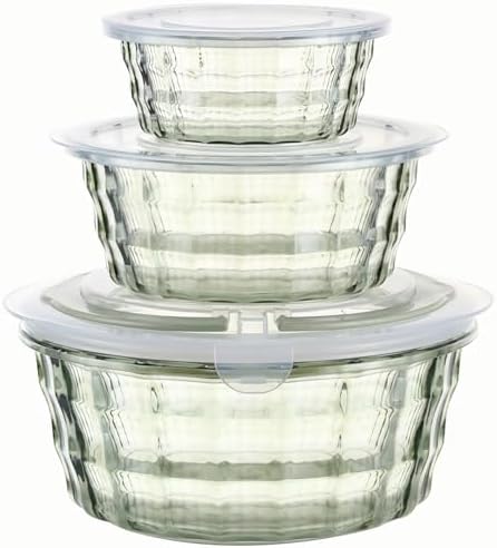 Taiuloo Set of 3 Food Storage Containers with Lids & Handle, BPA Free Plastic Meal Prep & Salad Bowl Containers To Go for Lunch, Salad Serving Bowls for Snack, Fruit, Veggie, Blue