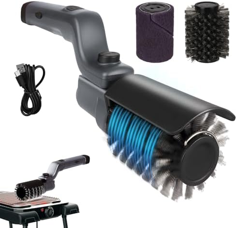 Upgraded Electric Brush,Rechargeable Cordless Grill Cleaning Brush,Stainless Steel Head,3 Speeds,90 Minutes Run Time