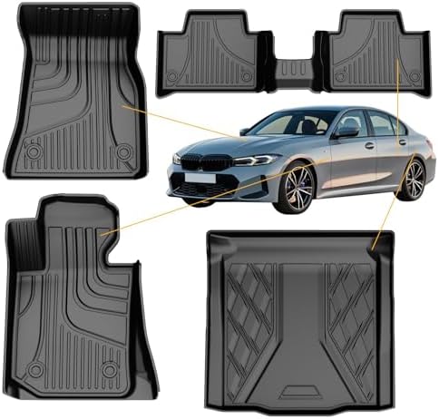 AOMSAZTO Floor Mats & Trunk Mat for 2024 2025 Chevy Equinox EV (Non Fuel),TPE All Weather Protection 2 Rows Car Floor Liners with Cargo Liner for Chevrolet Equinox EV (Non Fuel)