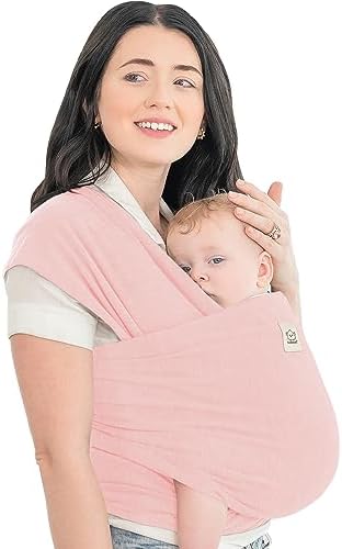 KeaBabies Baby Wrap Carrier - All in 1 Original Baby Carrier Newborn To Toddler Sling, Easy to Wear, Hands Free Bonding, Lightweight, Breathable Infant Wraps (Trendy Black)