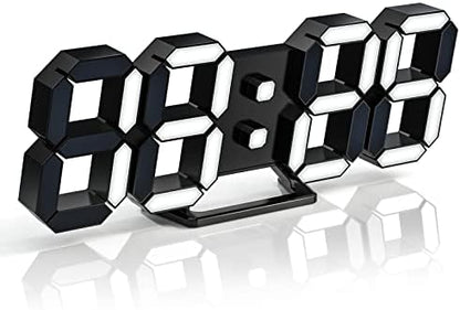 EDUP HOME 3D LED Wall Clock Desk Alarm Clock 7 Colors 9.7" with Remote Control, Digital Alarm Clock Adjustable Brightness Timer 12/24 Hr Time/Date/Temperature for Kid Bedroom/Kitchen/Office