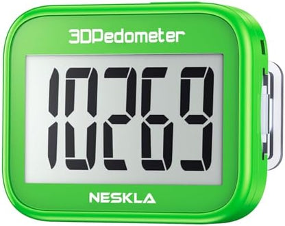 3D Pedometer for Walking, Simple Step Counter with Large Digital Display, Step Tracker with Removable Clip Lanyard, Accurately Track Steps for Men Women Kids Adults Seniors