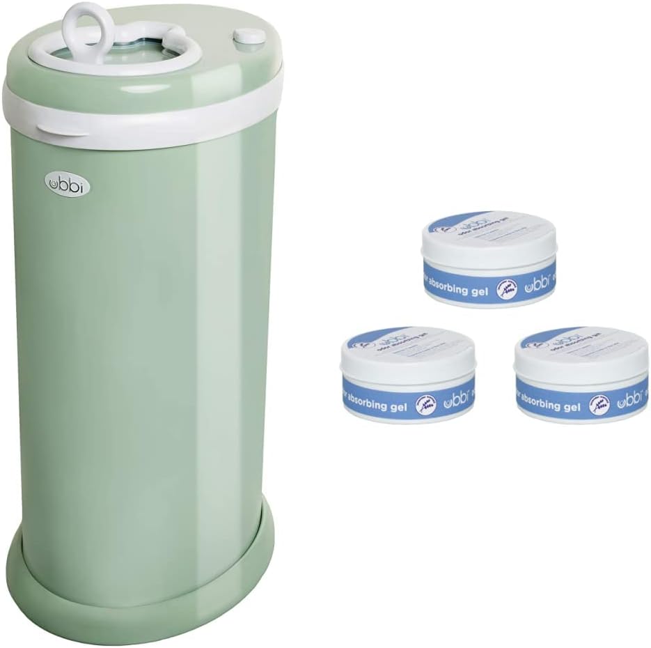 Ubbi Steel Diaper Pail, White