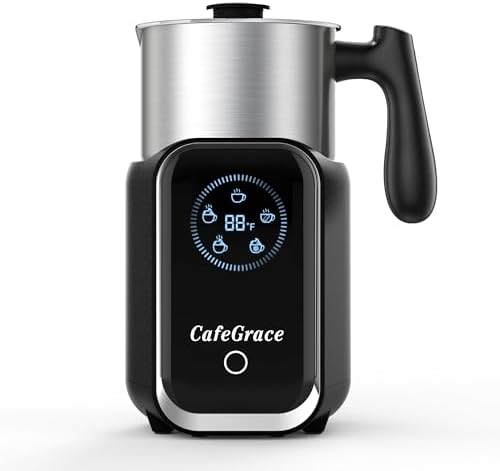 Milk Frother Electric, 5-in-1 Milk Steamer 600ML/20oz, 550W Split Stainless Steel Automatic Foamer, Smart Touch Control Milk Warmer, Hot & Cold for Coffee, Chocolate, Latte Cappuccino