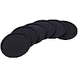 ME.FAN Silicone Coasters [6 Pack] Coasters with Holder - Drinking Coasters - Cup Mat for Drinks - Live for Hot or Cold Drink Thickened, Non-Slip, Non-Stick, Deep Tray Black