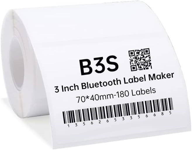 Bluetooth Thermal Label Maker Printer with 3 Inch Print Width, Portable Inkless Sticker and Barcode Printer for Home, Office and Small Business - PuriLite