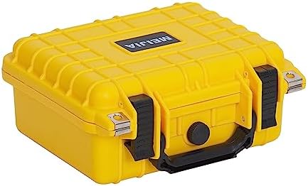 MEIJIA Portable All Weather Waterproof Protective Hard Case,Camera Case with Customizable Fit Foam,Fit Use of Drones, Camera, Equipments, 10.62inchx9.68inchx 4.87inch (Orange)