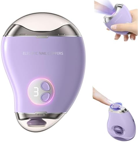 EEYZD 2 in 1 Electric Nail Clipper, Nail File, USB Rechargeable Electric Nail Clippers with Nail Scraps Storage Polishing Automatic Nail Clippers for Women,Men,Seniors,Kids,Orange