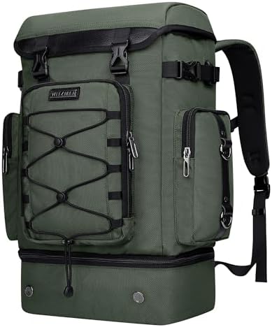 WITZMAN Travel Backpack for Men Women Carry on Bags for Airline Approved Convertible Duffle Luggage Backpack Shoe Compartment