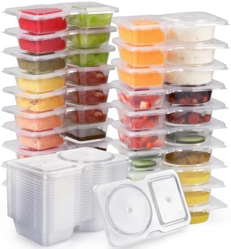 Pure Future 50-Piece Large Airtight Food Storage Containers with Lids, BPA-Free Stackable & Microwave Safe Kitchen Set for Meal Prep, Freezer Use - 25 Containers & Lids, Leakproof Design